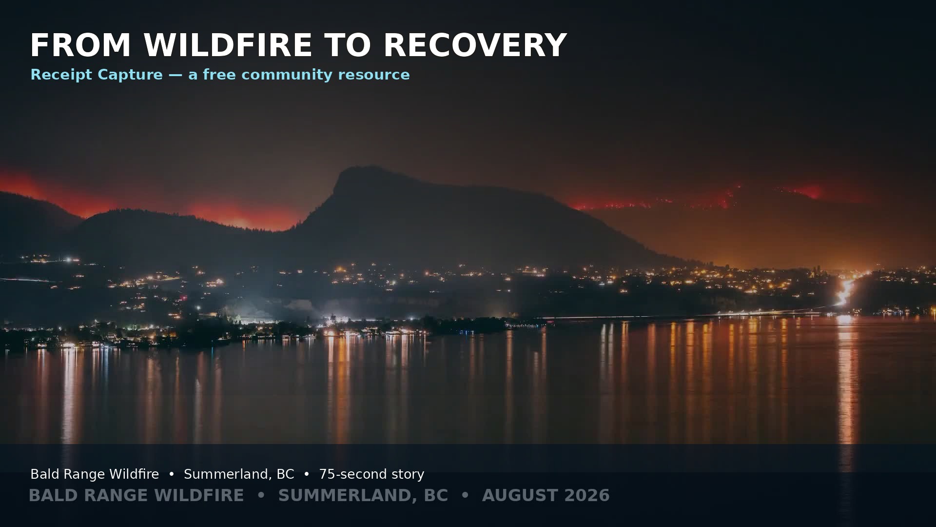 Bald Range Wildfire over Summerland, British Columbia — Receipt Capture community project